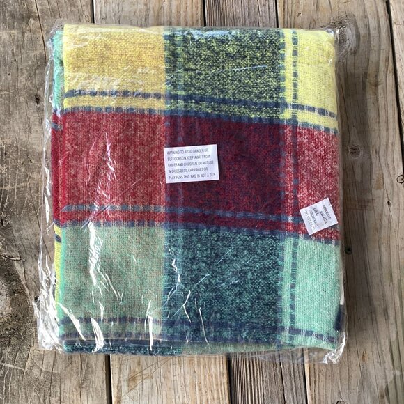 Soft Knit Plaid Blanket Scarf with Fringe Tassels - Picture 2 of 2